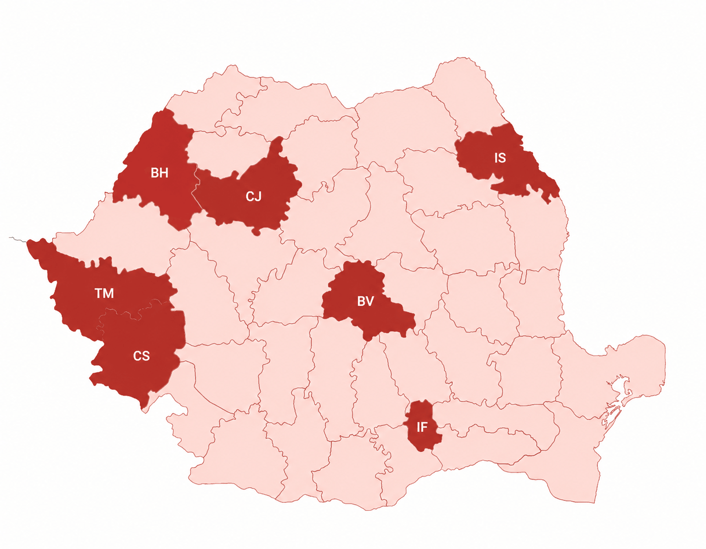 Harta locatii Romania